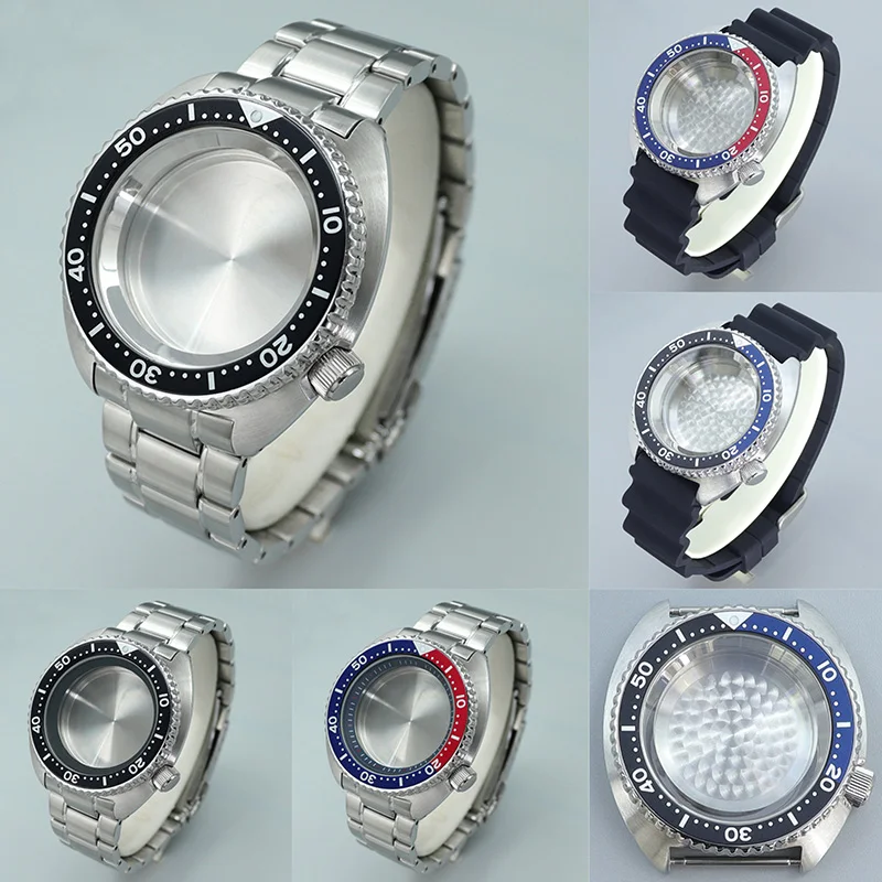 

45mm Watche Case Bracelet With chapters Ring Sapphire Crystal For Seiko NH35 NH36 NH38 Movt Case 28.5mmDial Modified Big abalone