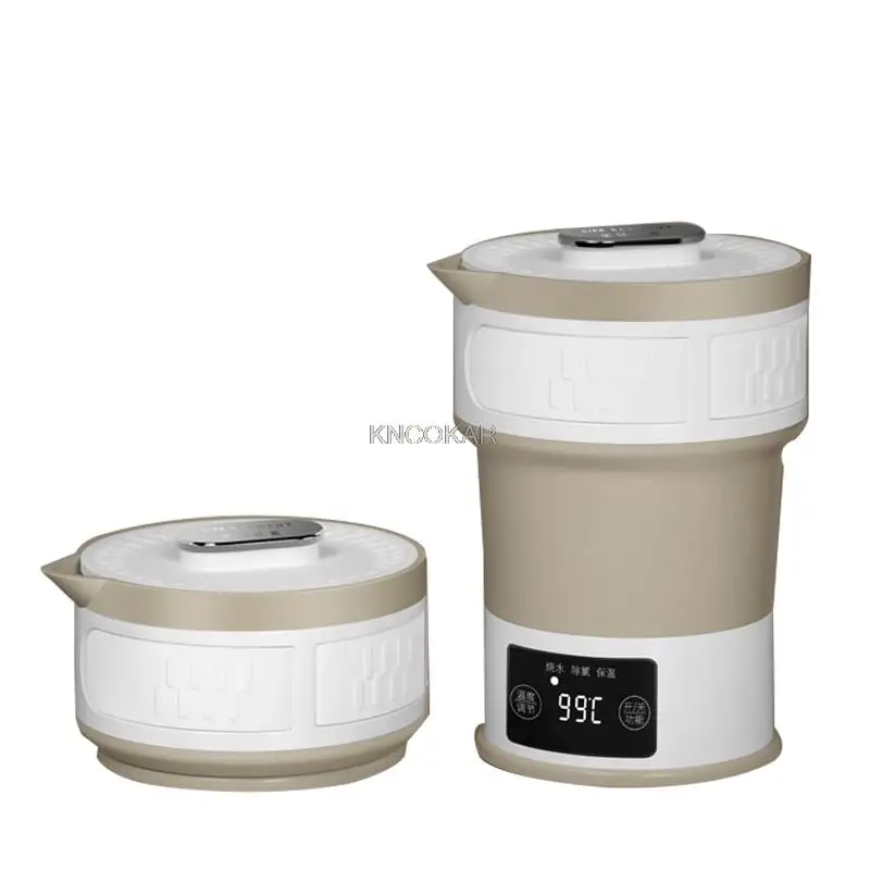 

110V-240V Folding Electric Kettle Compressed Travel Water Kettle Hidden Handle Food Grade Silicone Insulation Kettle Adjustable