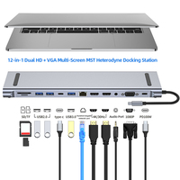 7/11/12 In 1 USB C HUB 4K@30Hz Multi-Port Laptop Docking Station Type C to HDMI-compatible USB 3.0 Adapter for MacBook Pro Air