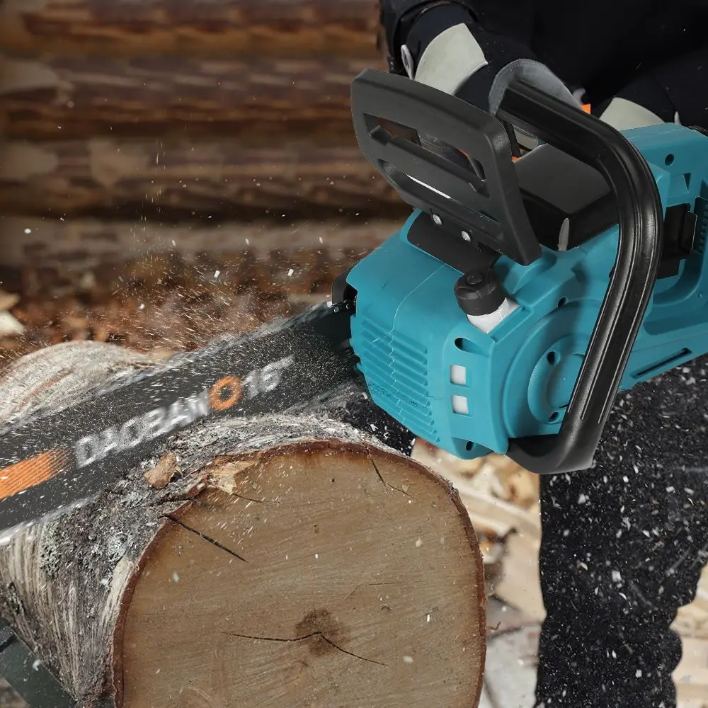 Motosega elettrica senza spazzole da 3500 W, 16 pollici, strumento da giardino portatile senza fili per la potatura degli alberi e la lavorazione del legno, compatibile con batteria Makita