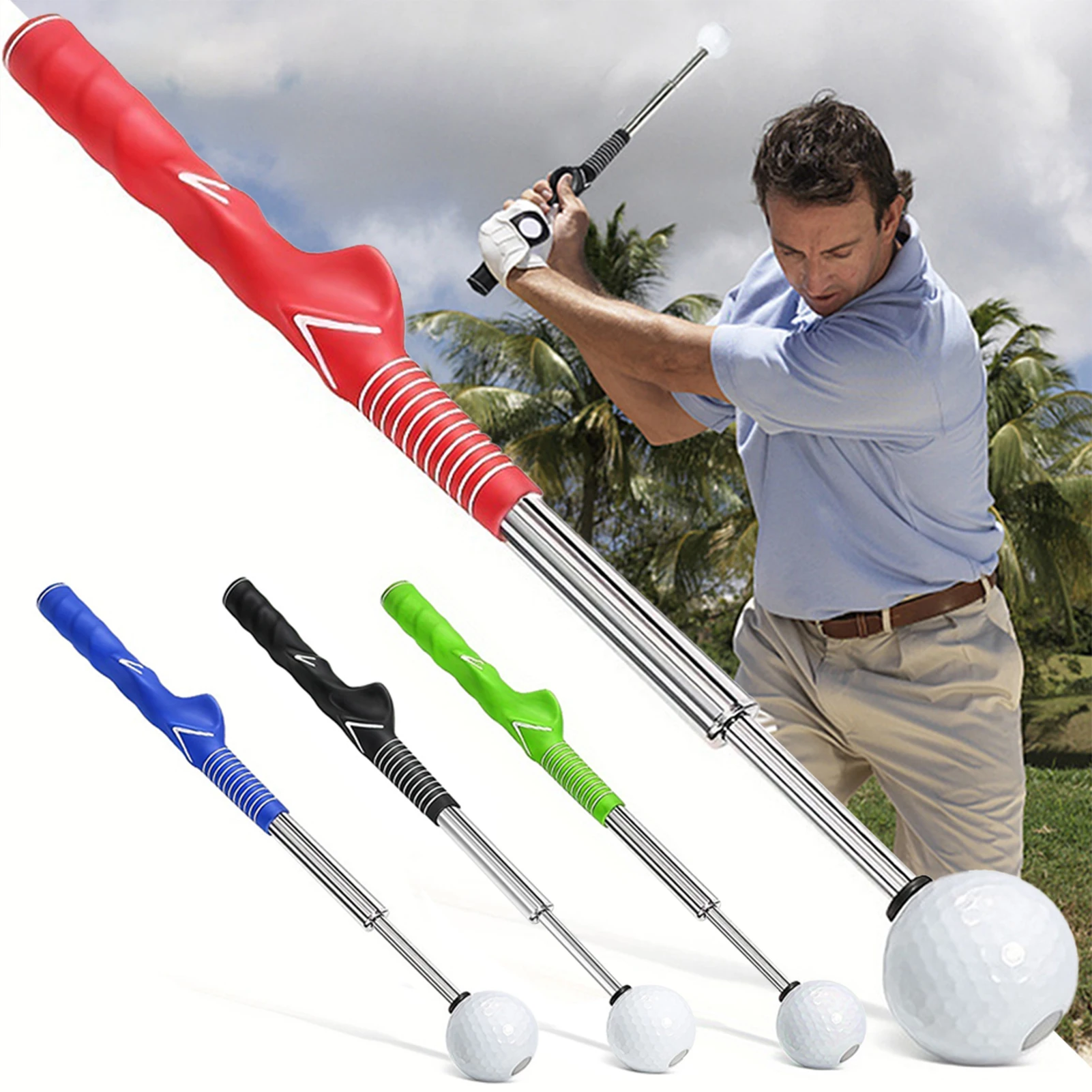 Retractable Golfs Swing Practice Assistant Stick with Non-slip Handle Warm Up Rod Golfs Training Equipment for Indoor Outdoor