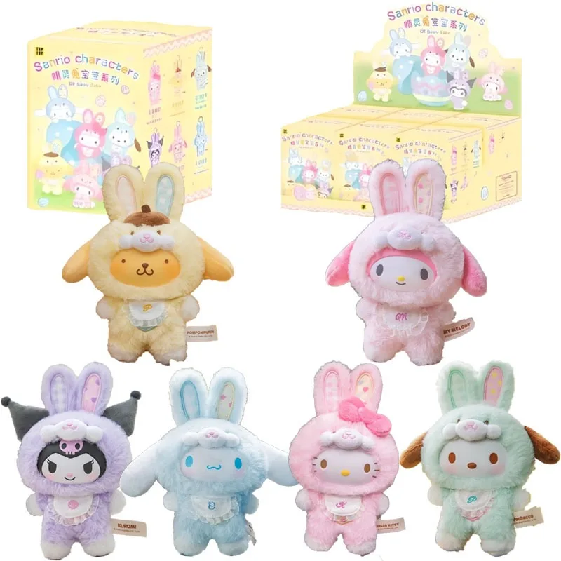 

Оригинальная слепая коробка Sanrio Kuromi, милый плюшевый кулон в стиле аниме Sanrio Hello Kitty Elf Rabbit, детская серия, слепая коробка, игрушка Gues Box, подарки