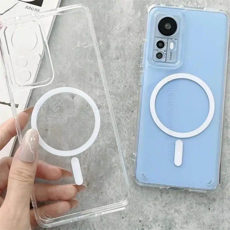 For Xiaomi 15 Ultra 14T Pro For Magsafe Magnetic Case For Mi 14 Ultra 13 12 11 Pro Fundas Wireless Charging HD Transparent Cover