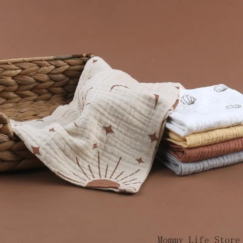 

5PCS baby towel set-soft cotton burping cloth, breathable washcloth and washcloth with hook.