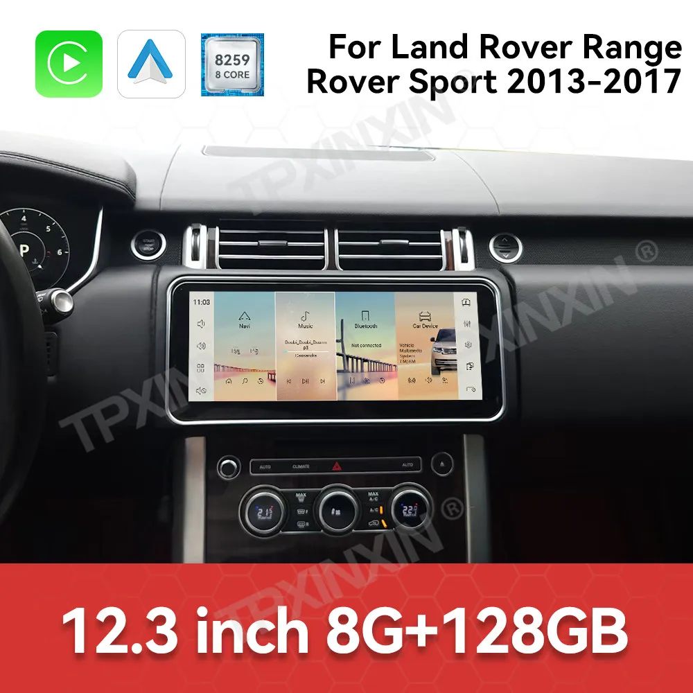 راديو سيارة بشاشة 12.3 بوصة لسيارة رينج روفر سبورت 2013-2017 أندرويد نظام تحديد المواقع والملاحة الوسائط المتعددة وحدة استقبال ستيريو الفيديو الرئيسية #6