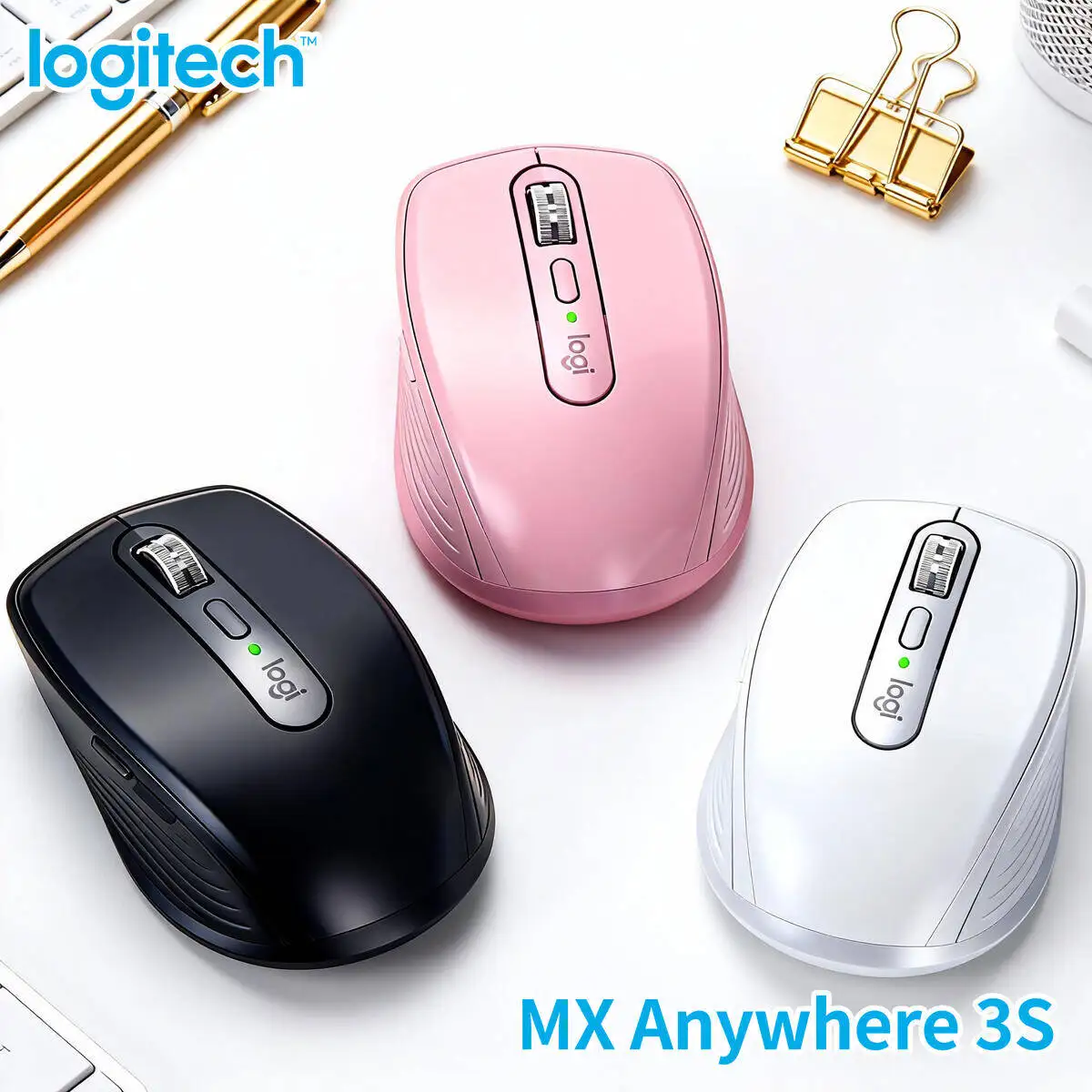 

Logitech MX Anywhere 3S Bluetooth Mouse for Executives Silent Scrolling Business Trip