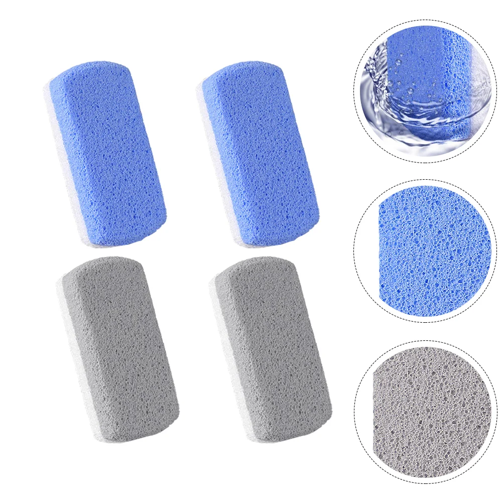 

4 Pcs Household Tools Two-color Pumice Stone Cleaning Sponges Foot File Scrubber Foam Glass Durable