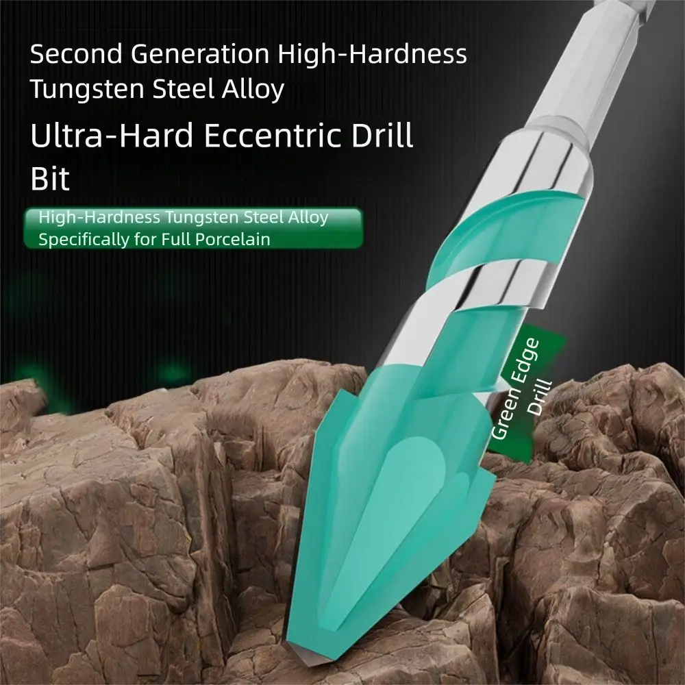 Ultra-High Hardness Sawtooth Drill Bit Four-Edged Hexagonal Shank Eccentric Drill Bit Serrated Skewed Head 6mm to 12mm Sizes