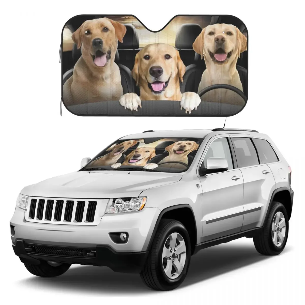 Labrador Car Auto Sun Shade Funny Dog Windshield Car Sunshades Reflector Anti Uv Funny Custom Car Sunshade Sun Shade