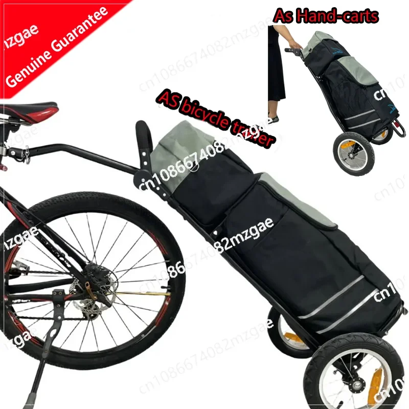 Aluminum Alloy Two-Wheeled Bicycle Trailer - 2-in-1 Convertible Luggage Duffel Trailer for Outdoor Cycling Tours