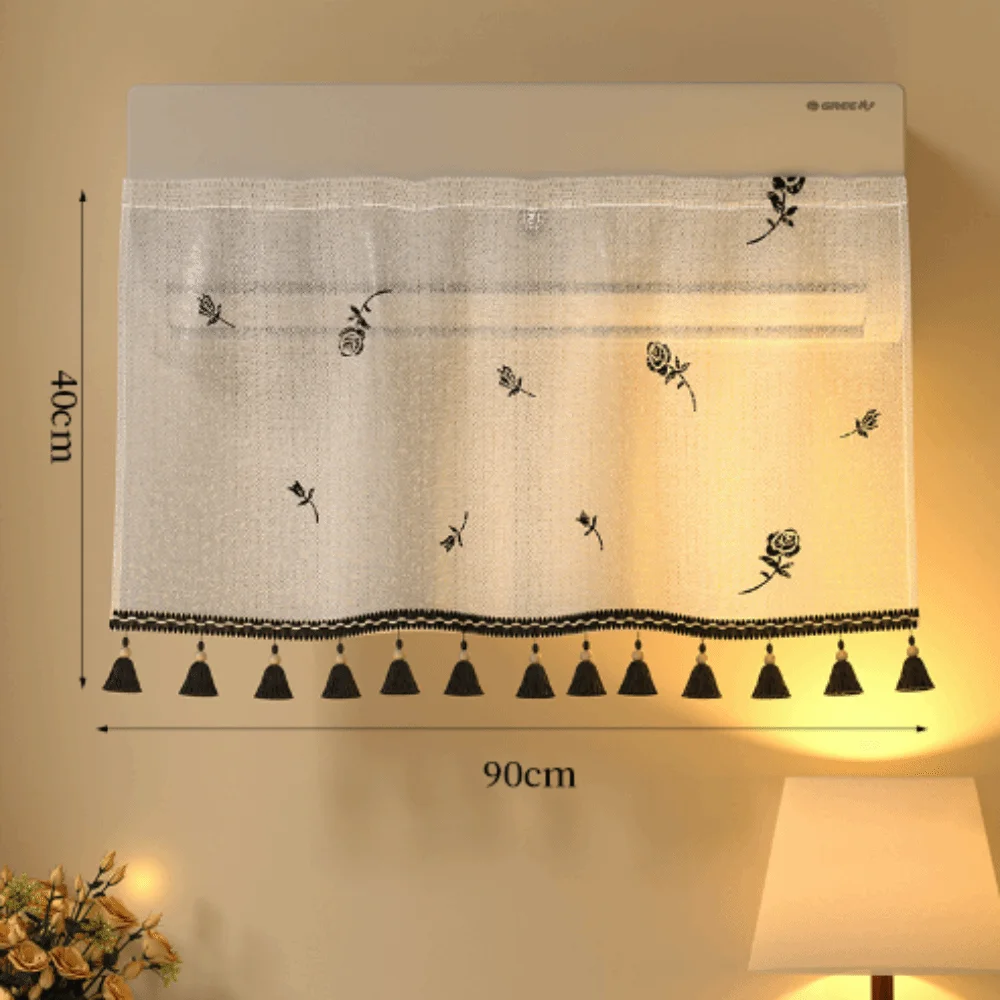 

Removable Air Conditioner Windshield Curtain Washable With Tassels Cabinet Curtains Indoor AC Wind Block Curtain