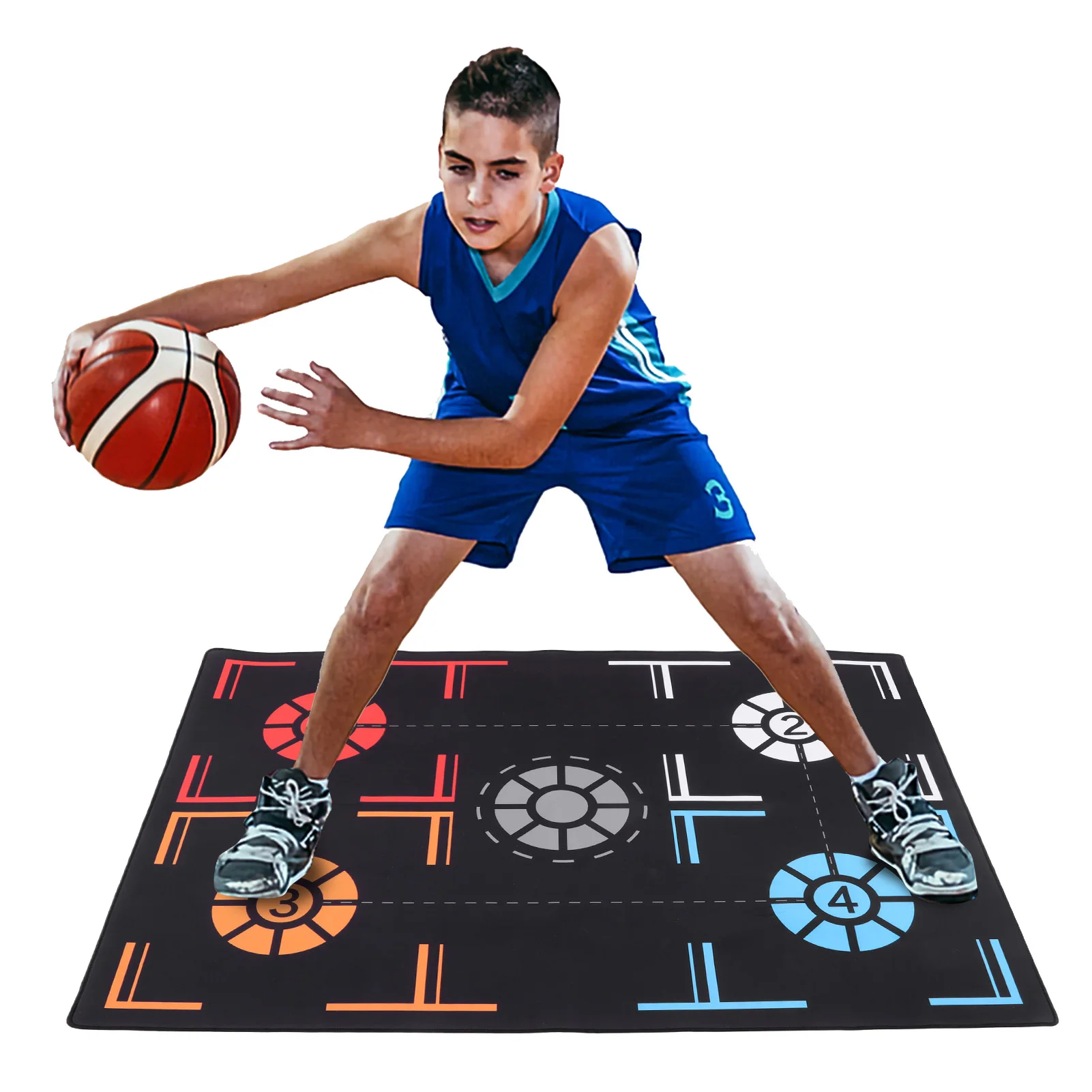 

Indoor Sound Insulation Basketball Footstep Mat 2mm Basketball Training Mat Mute Rubber Basketball Training System for Kids