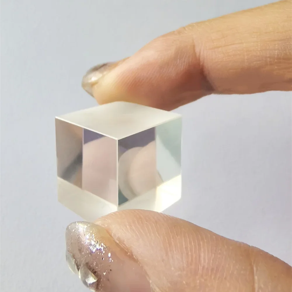 Cube Glued Splitting Prism 1:1 Dichroic Prism Beamsplitter K9 Optical Glass Experimental Teaching Instrument 16*16*16mm