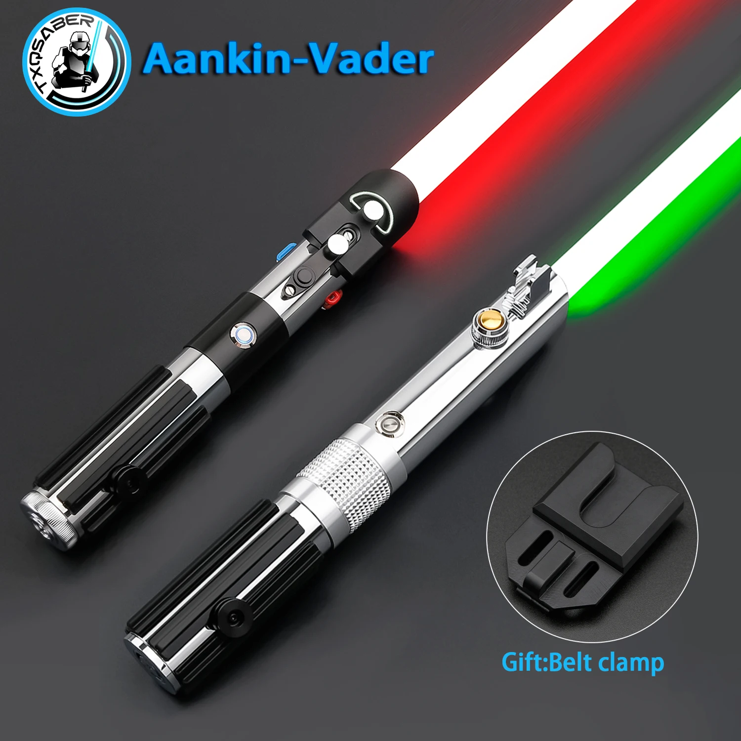 

TXQSTUDIO lightsaber Vader and Anakin Cosplay Toys NeoPixel Smooth Swing Bluetooth Colors Change Heavy Dueling Laser Sword