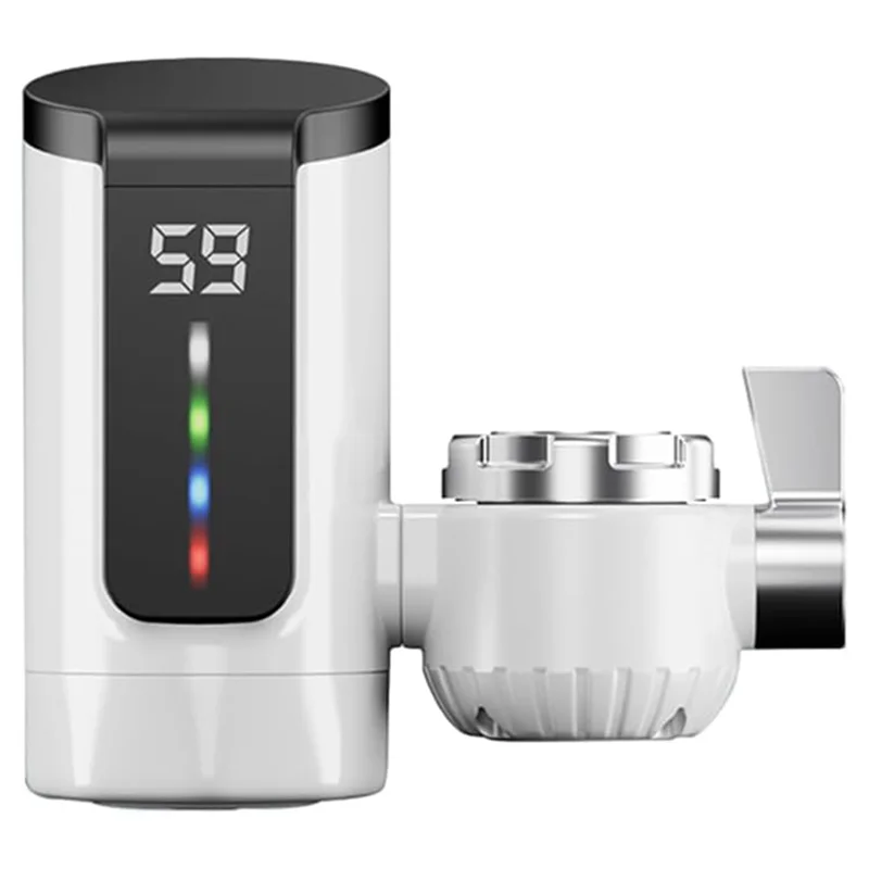 B25B Hot Water Heater Faucet Electric Heater Large Dynamic Digital Display Screen For Bathroom Kitchen Use US Plug