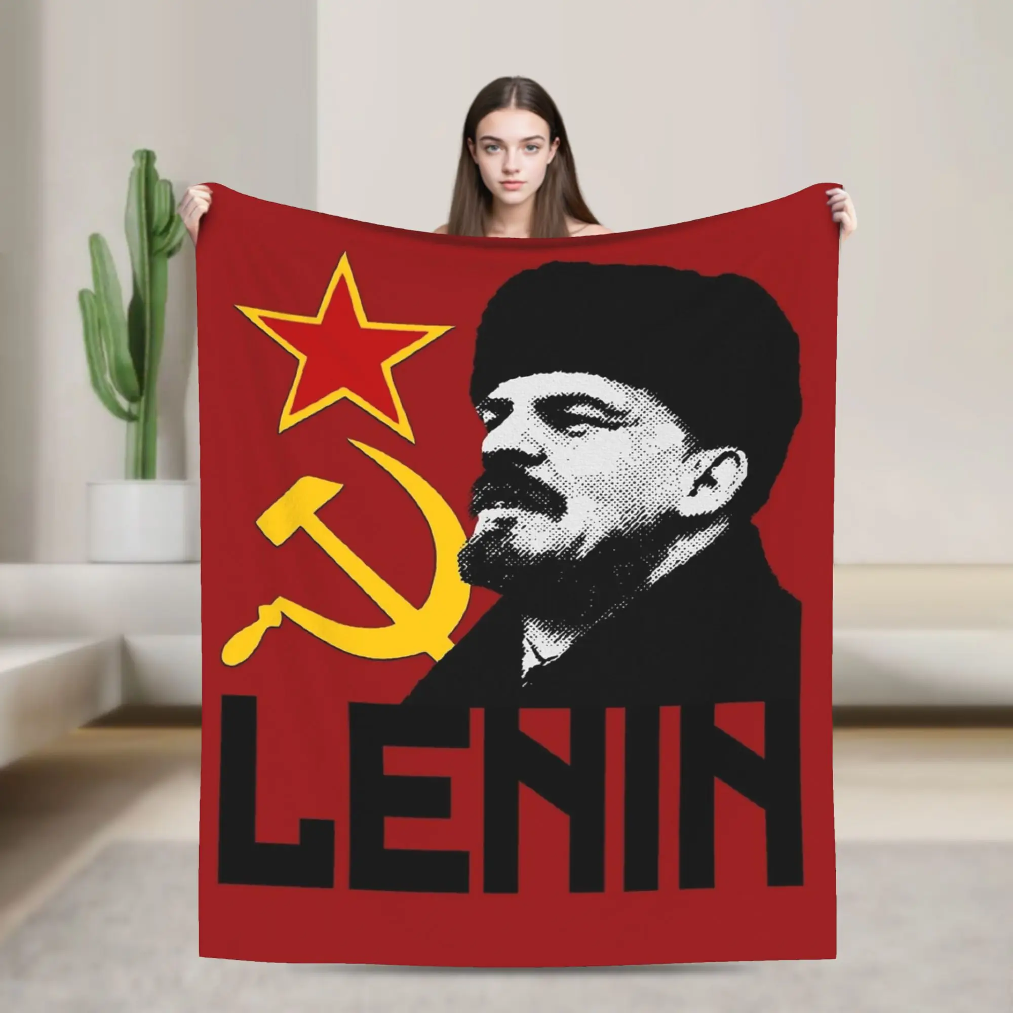 VLADIMIR LENIN Blanket Quality Super Warm  Throw Blanket Autumn Kids Adult Couch Chair Sofa Bed Novelty Bedspread