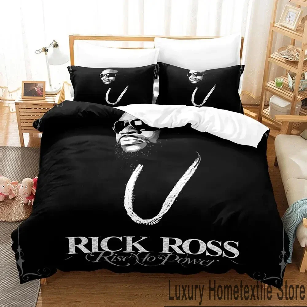 3D Print Rapper RICK ROSS Bedding Set Duvet Cover Bed Set Quilt Cover Pillowcase Comforter king Queen Size Boys Adult Bedding