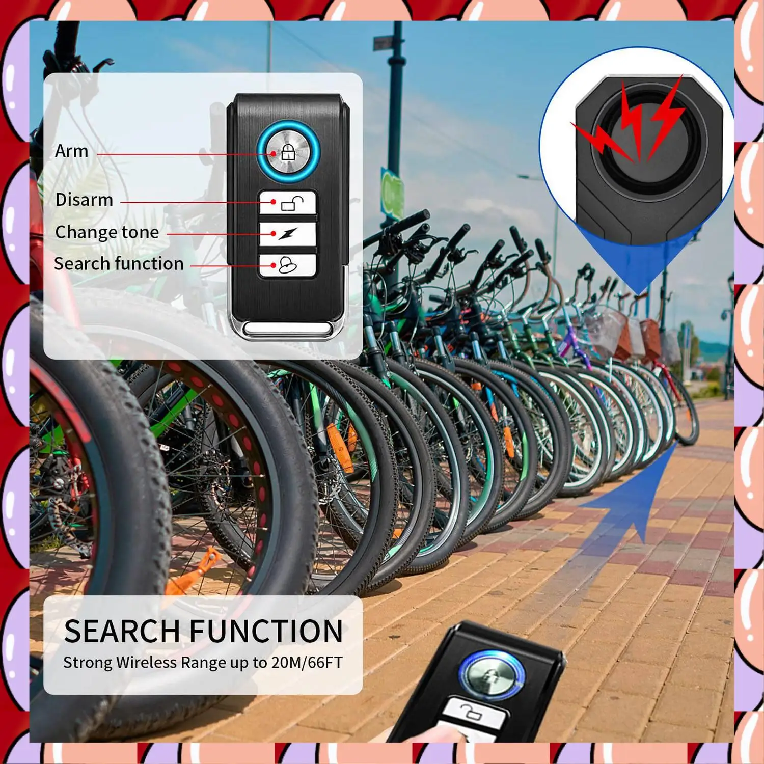 

A72Z Motorcycle Bike Anti-Theft Alarm Bicycle Security Alarm 113DB Electric Car Alarm Waterproof Remote Control