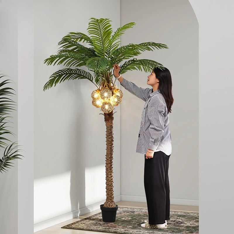 Simulatie kokospalm vloerlamp interieur simulatie groene plant bonsai decoratie