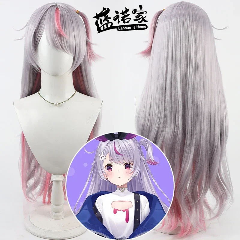 Virtual YouTube Vtuber Usada Mimi Cosplay Wig Halloween Carnival Party Props Synthetic Hair Heat Resistant Fiber + Wig Cap