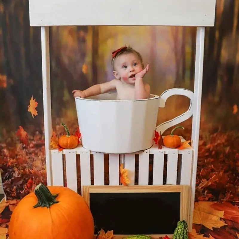 Baby Photography Props Infant Photo Posing Props Wooden Water Cup Pattern