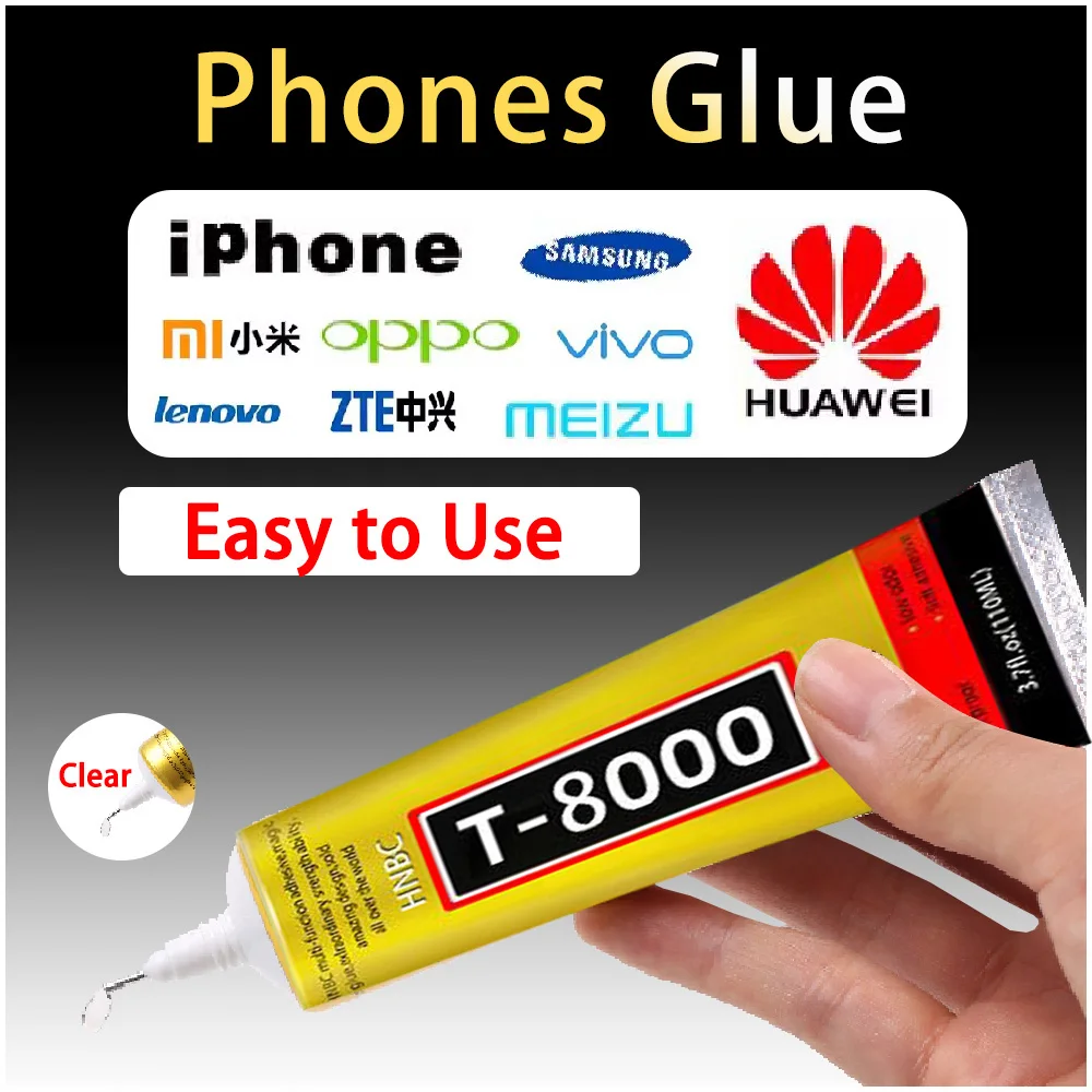 Klej T8000 przezroczysty 15/50/110ML do naprawy telefonów, biżuterii, rękodzieła, włókna ST, komponentów elektronicznych, klej kontaktowy, uszczelniacz T8000