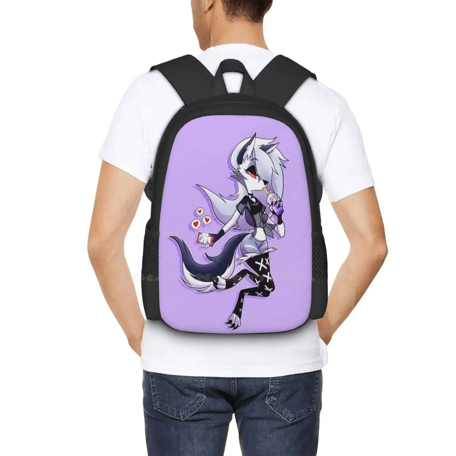 Helluva Boss Loona رائجة البيع حقيبة مدرسية على ظهره حقائب عصرية Helluva Boss Loona تصميم Helluva Boss Loona Art Helluva Boss Loona #6