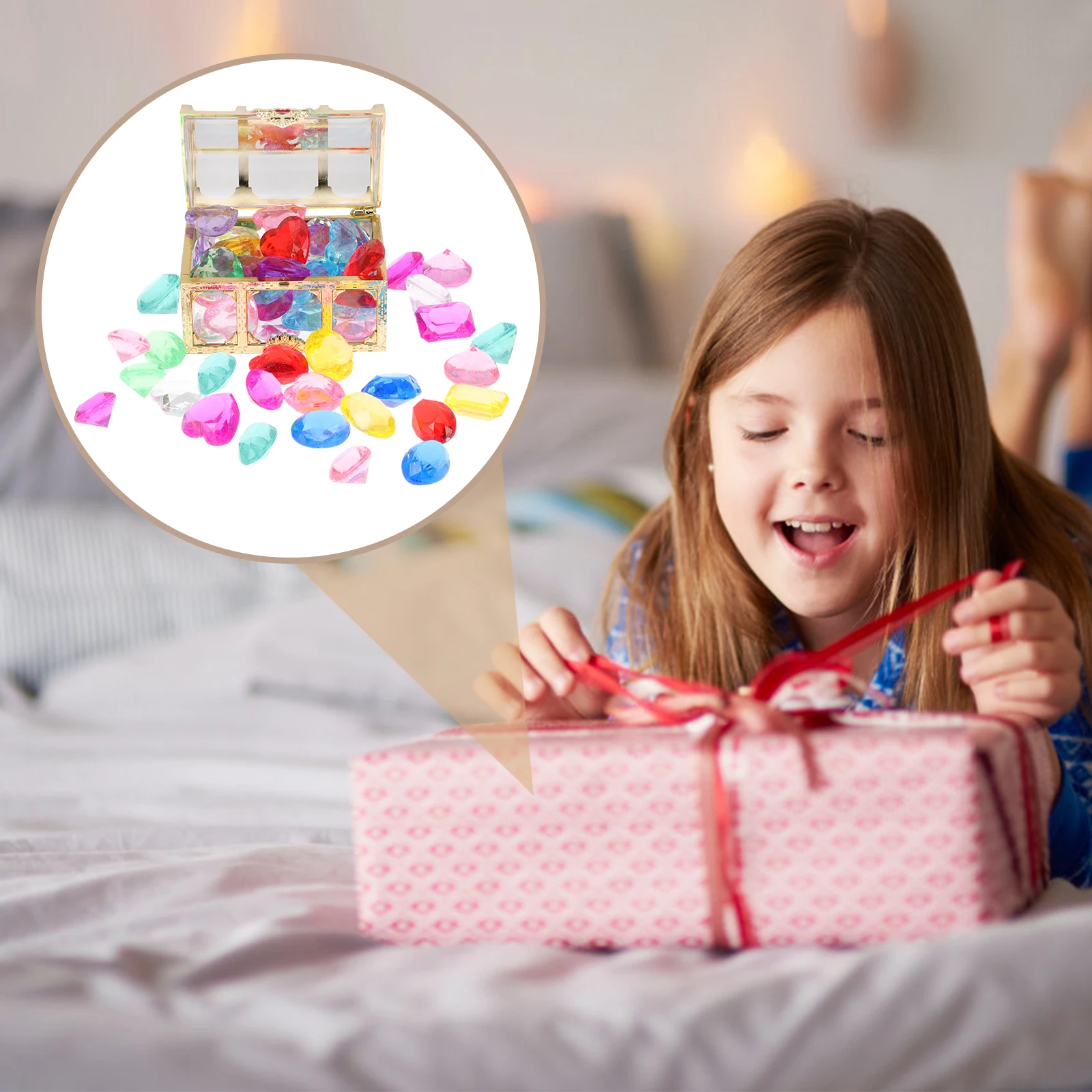 

1 Set Acrylic Gemstones Colorful Fake Crystal Diy Craft Children Jewelry Pretend Play Vase Filler Party Decor