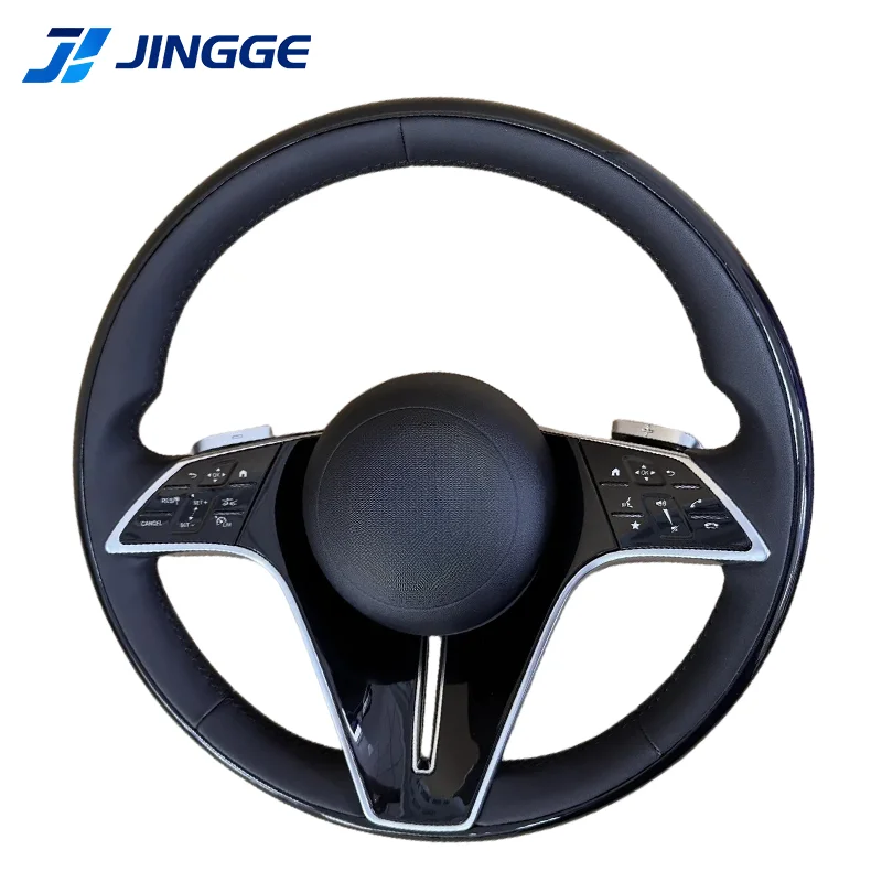 

Custom Upgrade Black Full Leather 4/3 Spoke 40mm Grip Steering Wheel LED Display Benz E Class G Class