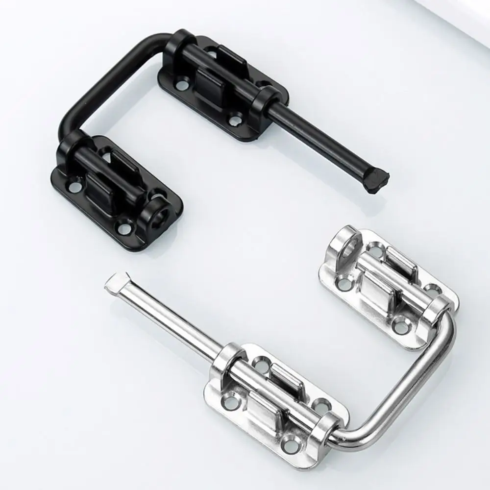 Serratura per porta senza trapano Serratura per cancello con bullone scorrevole ad angolo retto addensato Dimensioni compatte Fibbia antifurto in acciaio inossidabile da cucina