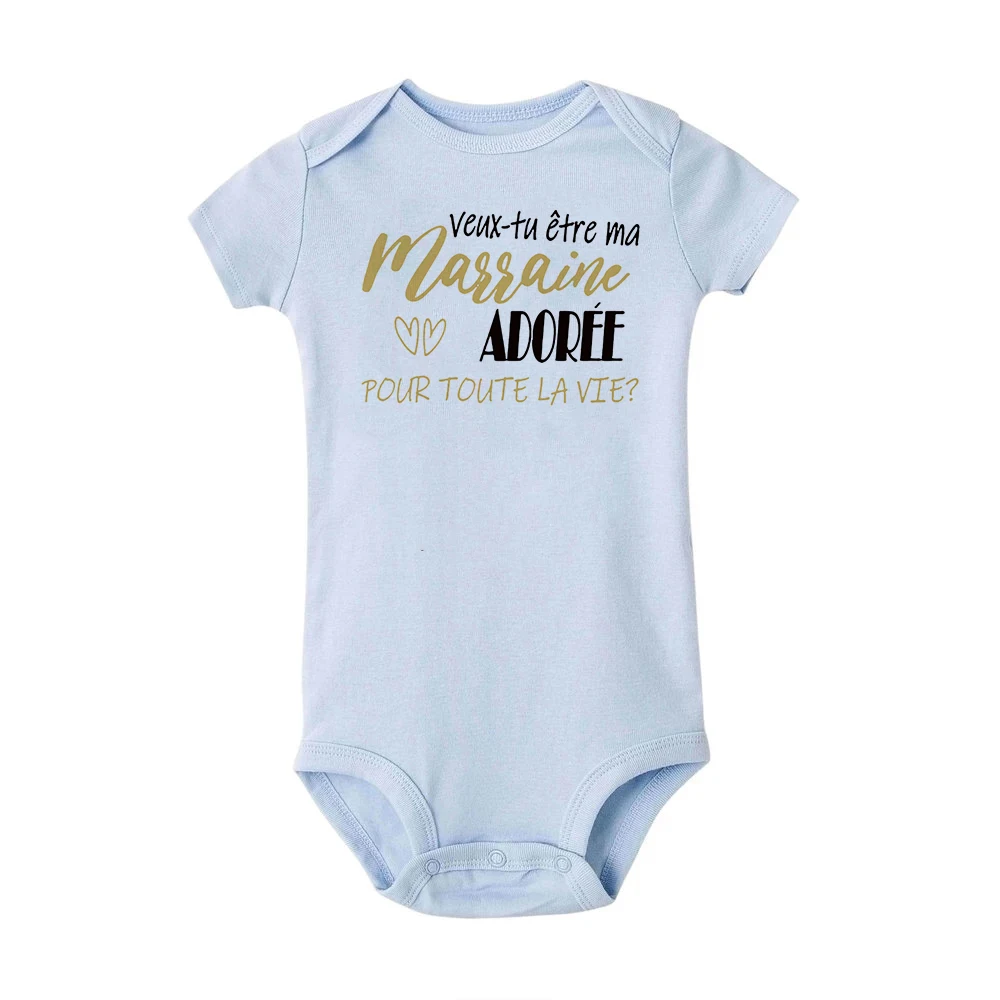 Summer Newborn Bodysuits Baby Ask for Godfather Baptism Clothes Do You Want To Be My Adored Godmother for Life Infant Jumpsuits