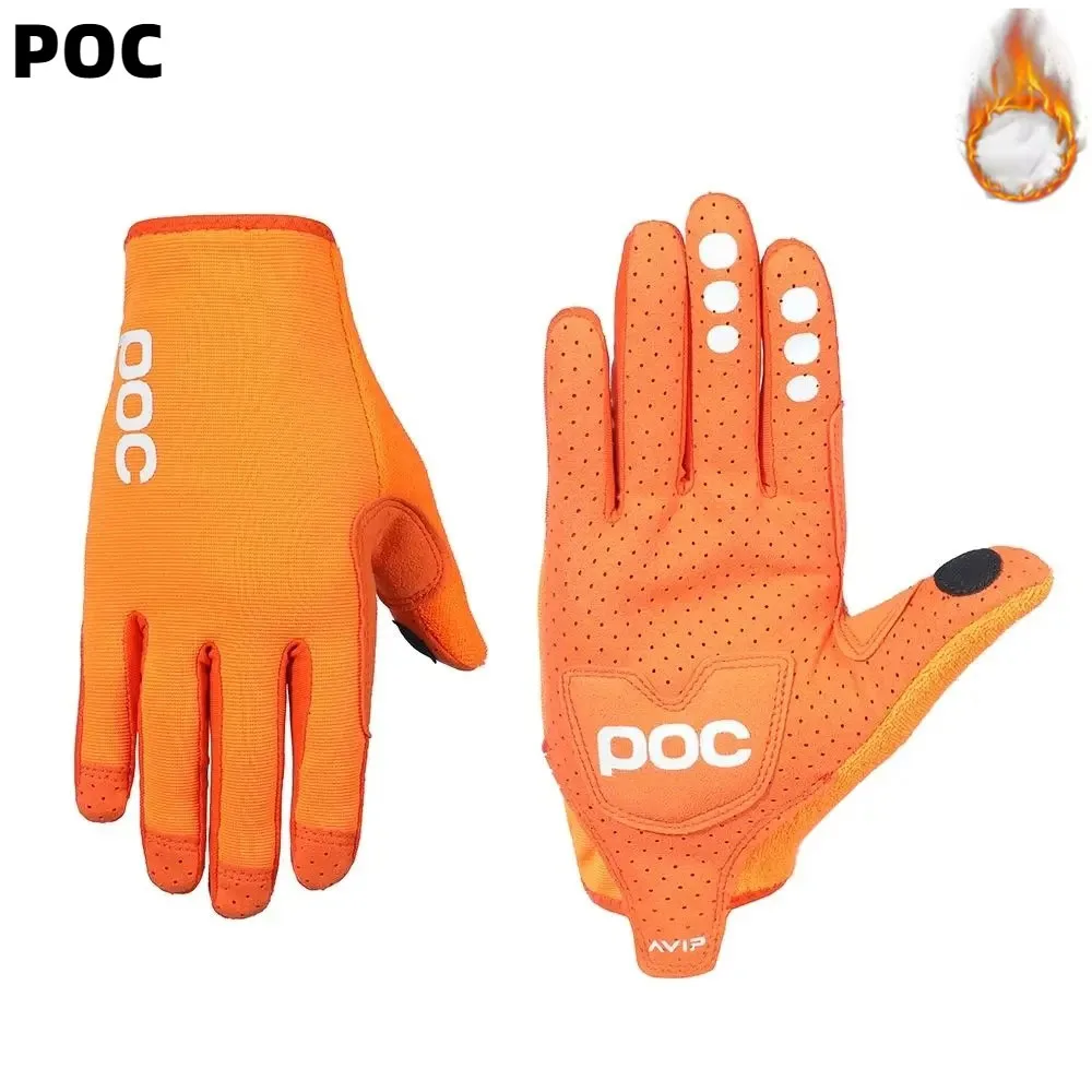 

2025 POC 3colour Cycling Gloves Thicken shock Gloves Winter Autumn Sports Bike Gloves Shock-absorbing safety cycling equipment
