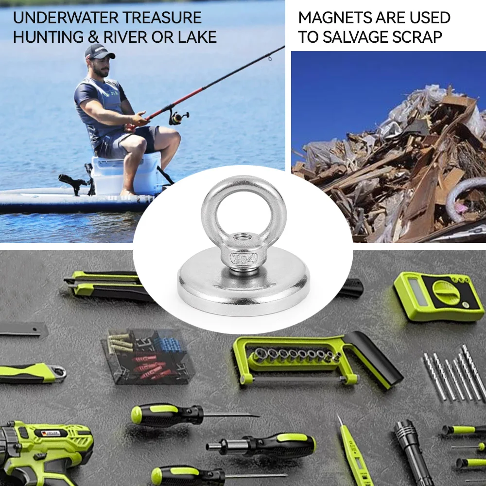 Super Strong Salvage Magnets Neodymium Magnet Hooks Salvage Magnets Searcher Powerful Neodymium Magnet for Fishing