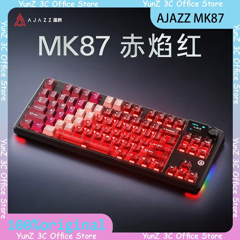 

AJAZZ MK87 Wireless Mechanical Keyboard RGB Gasket Switch Tri Mode with 10000mAh Battery PBT Keycaps 104 Keys for PC Gaming