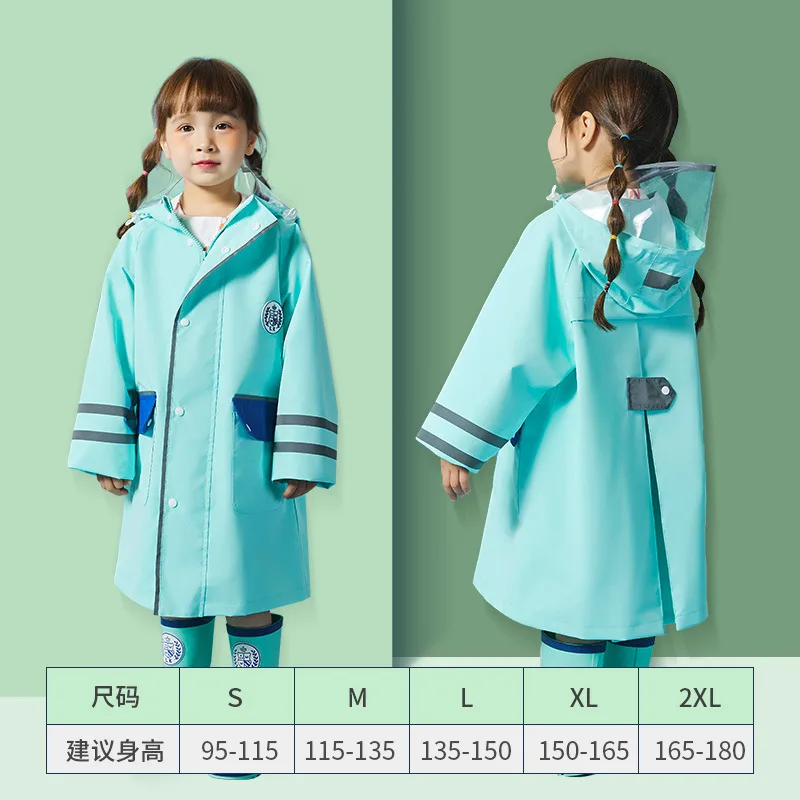 Raincoat Children Rain Poncho Boys Girls Poncho with Schoolbag Child Thickened Windbreaker Raincoat Rain Poncho