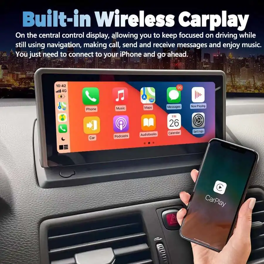 Layar Qled 8.8 Inci 256GB Android 14 Radio Mobil Multimedia untuk Volvo XC90 2004-2014 Navigasi GPS Nirkabel DSP Carplay 2din HU