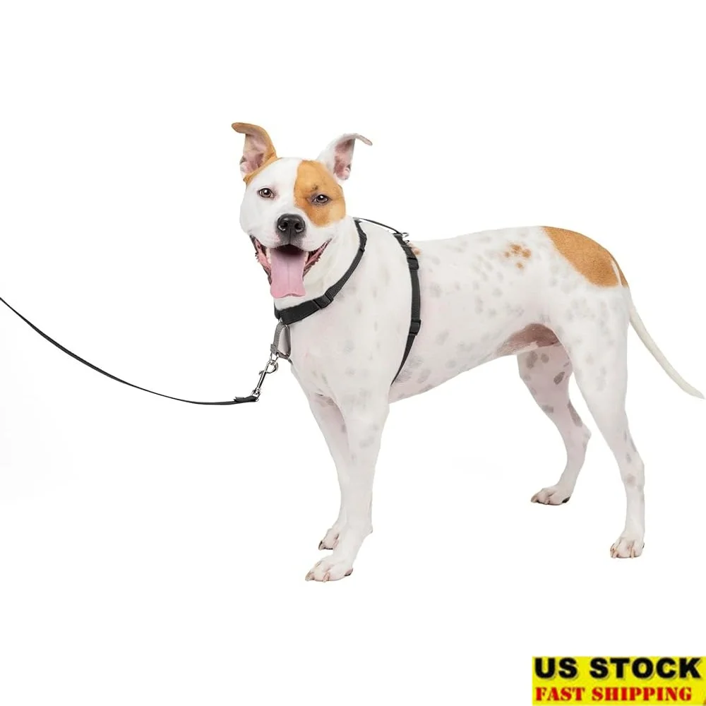 

3 in 1 Dog Harness No Pull Reflective Adjustable Comfortable Padded Straps Front D Ring Clip Control Running Car Safety