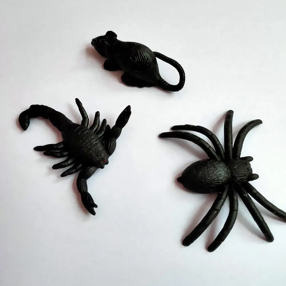 3 pezzi simulati di insetti giocattolo raccapricciante decorazioni di Halloween festa falsi scherzi ragni giocattoli