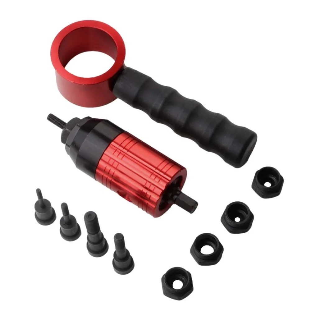 Electric Rivet Tool Adapter Kit Cordless Drill Riveting Insert Nut Tool Kit For Mechanical Maintenance Repair Tool