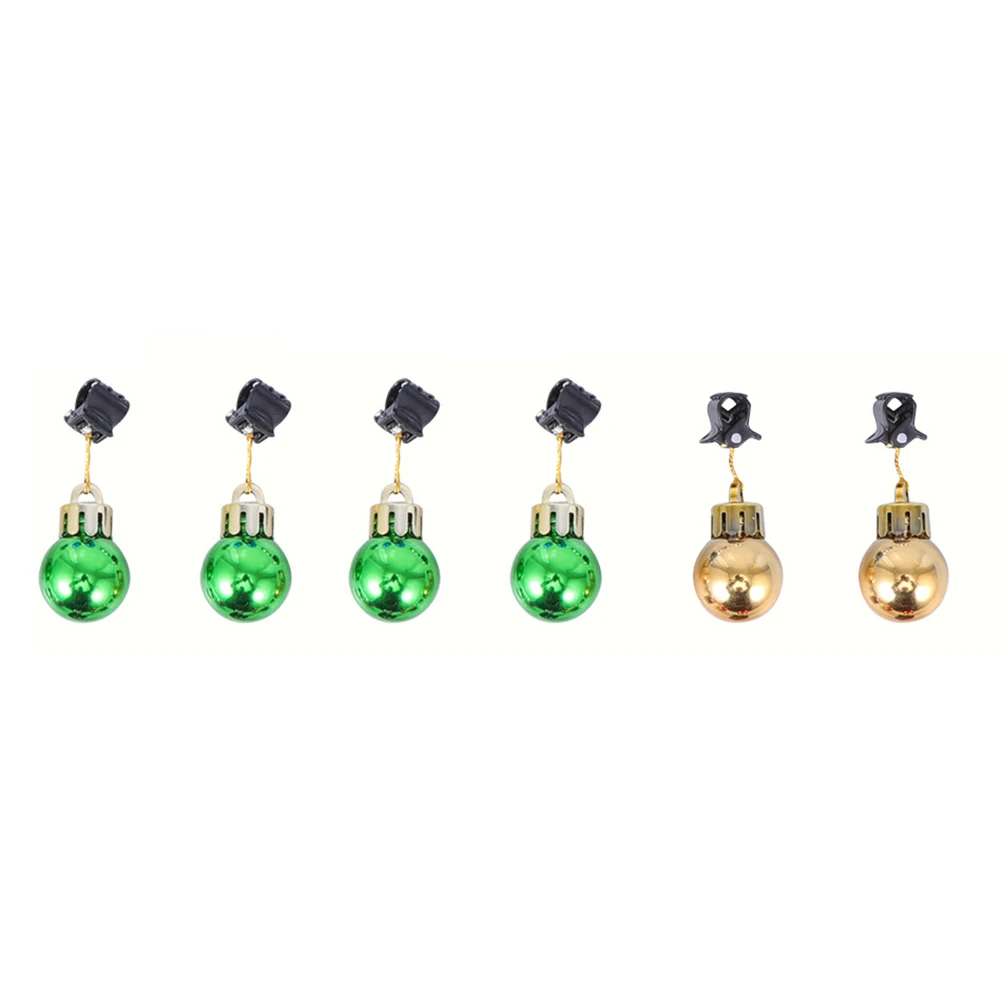 

12 Pcs Shine Christmas Ball Decorations Man Xmas Ornaments Holiday Beard Clip Balls