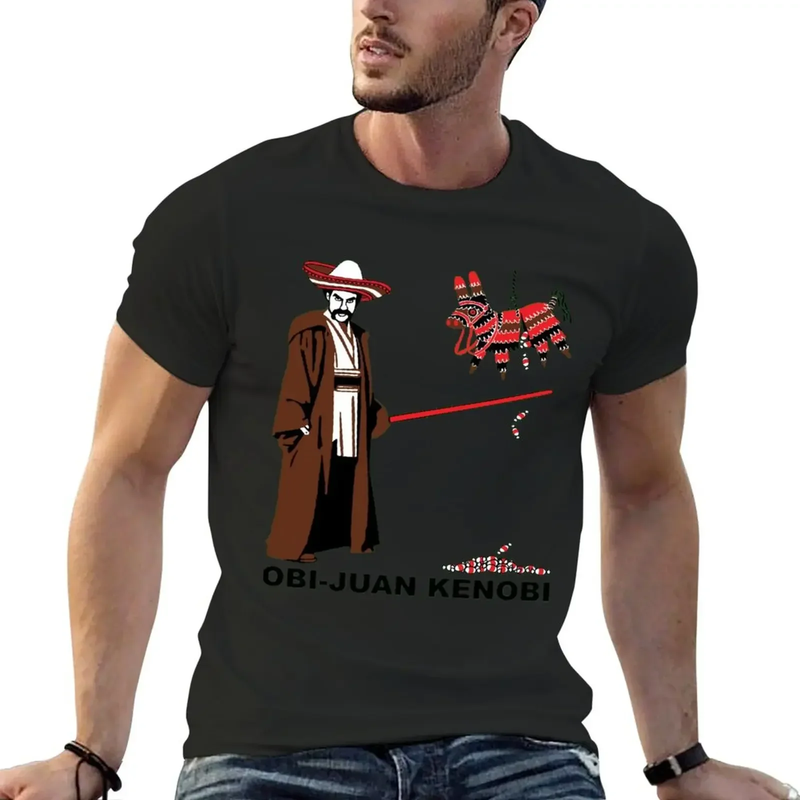 Obi-Juan Kenobi Sticker T-Shirt vintage graphic tee man t shirt men t shirts