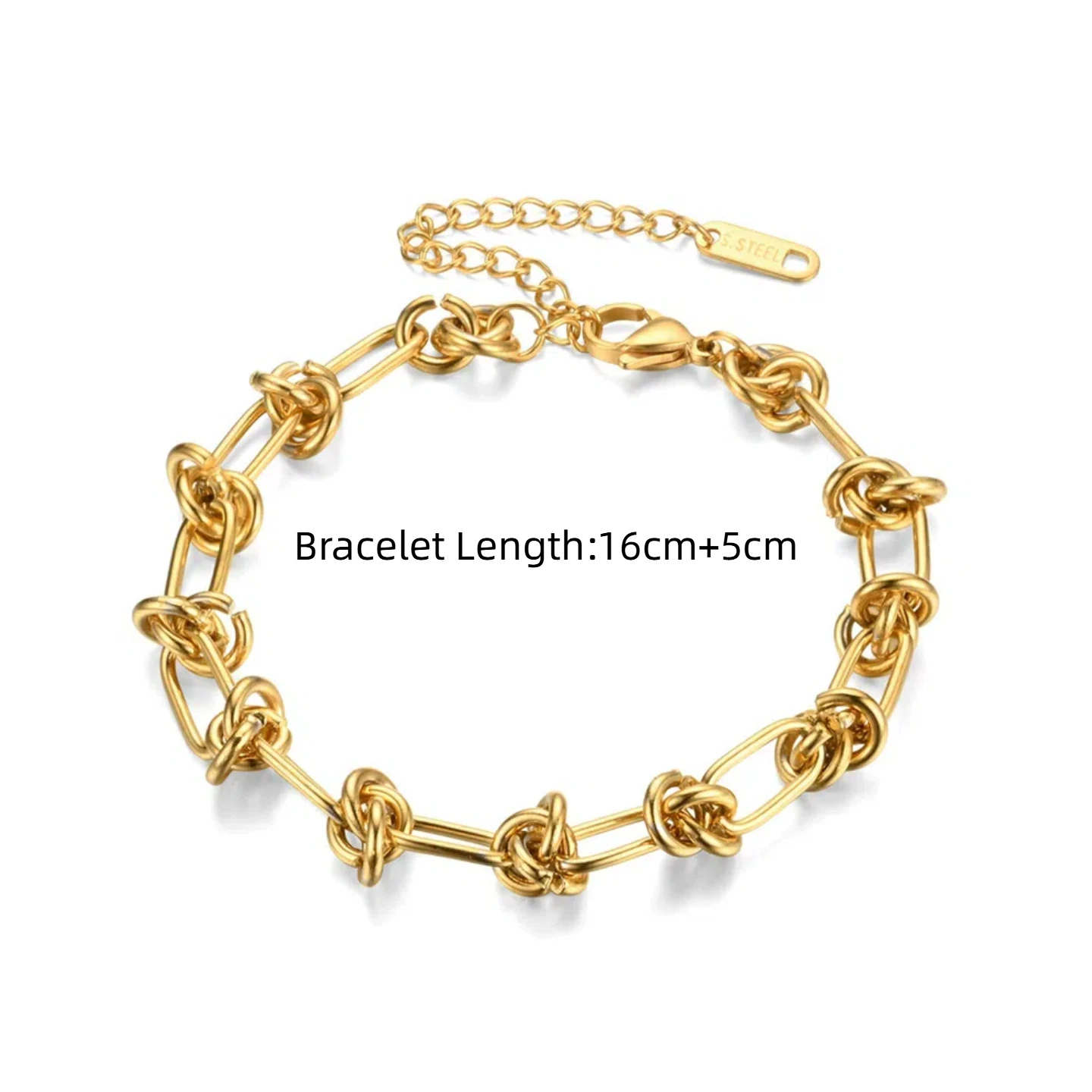 فاسق تصميم فريد معقود سلسلة ربط سوار أنثى الذهب اللون الفولاذ المقاوم للصدأ أساور اليد للنساء مجوهرات براكليت 2025
