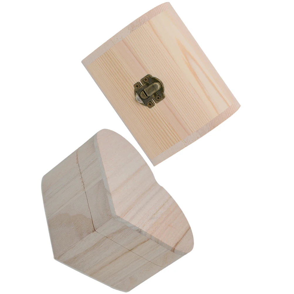 

2 Pcs DIY Jewelry Box Toys Creative Wood Storage Holder Vase Personalized Treasure Chest Small Boxes Organizer Metal Beautiful