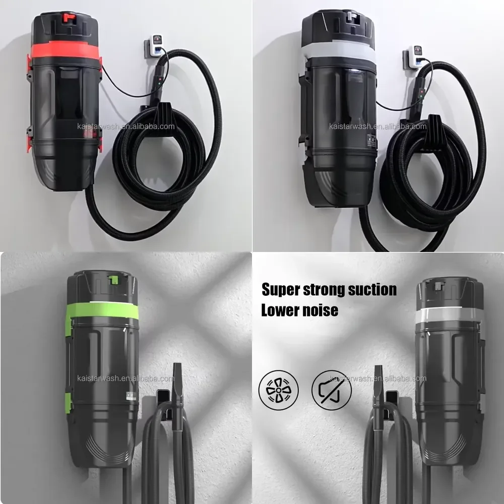 

High Quality Electric Dry Industrial Wall-mounted Vacuum Cleaner with Remote Control for Car Cleaning