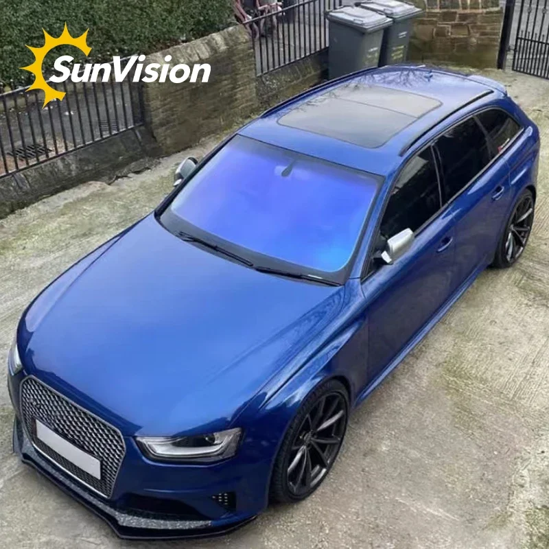 2025 Pellicola per tinta per vetri camaleonte blu Pellicola per tinta per auto ad alto rifiuto di calore Pellicola per vetri camaleonte viola Pellicola per vetri fotocromatici