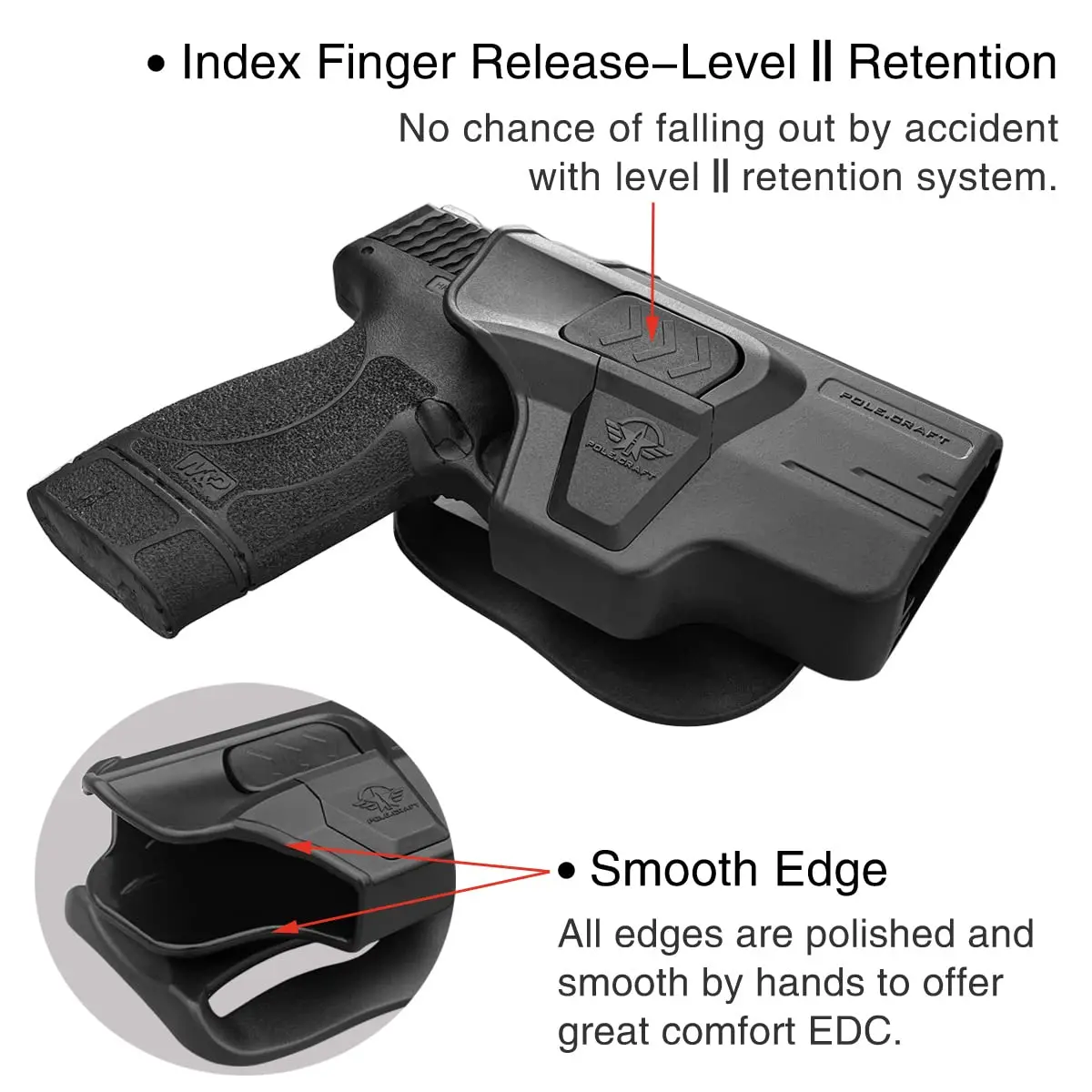 Imagem -03 - Open Polymer Holster m & p 45 Escudo Owb Paddle Polymer Holsters Fit m & p 45 Escudo M2.0 3.3 em Barrel Pistol Cintura Exterior