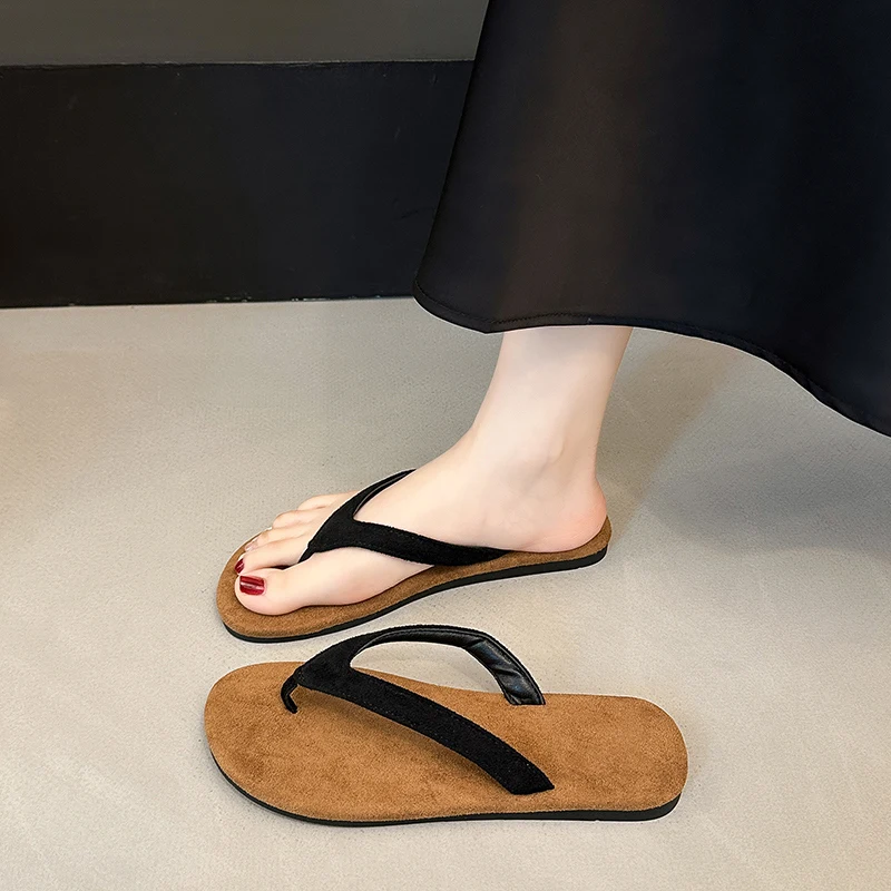 Casual Flat Bottom Sandals Women's Summer New Style Beachwear Slip-On Clogs Anti-Slip Comfortable Relaxing Sensation Flip Flops