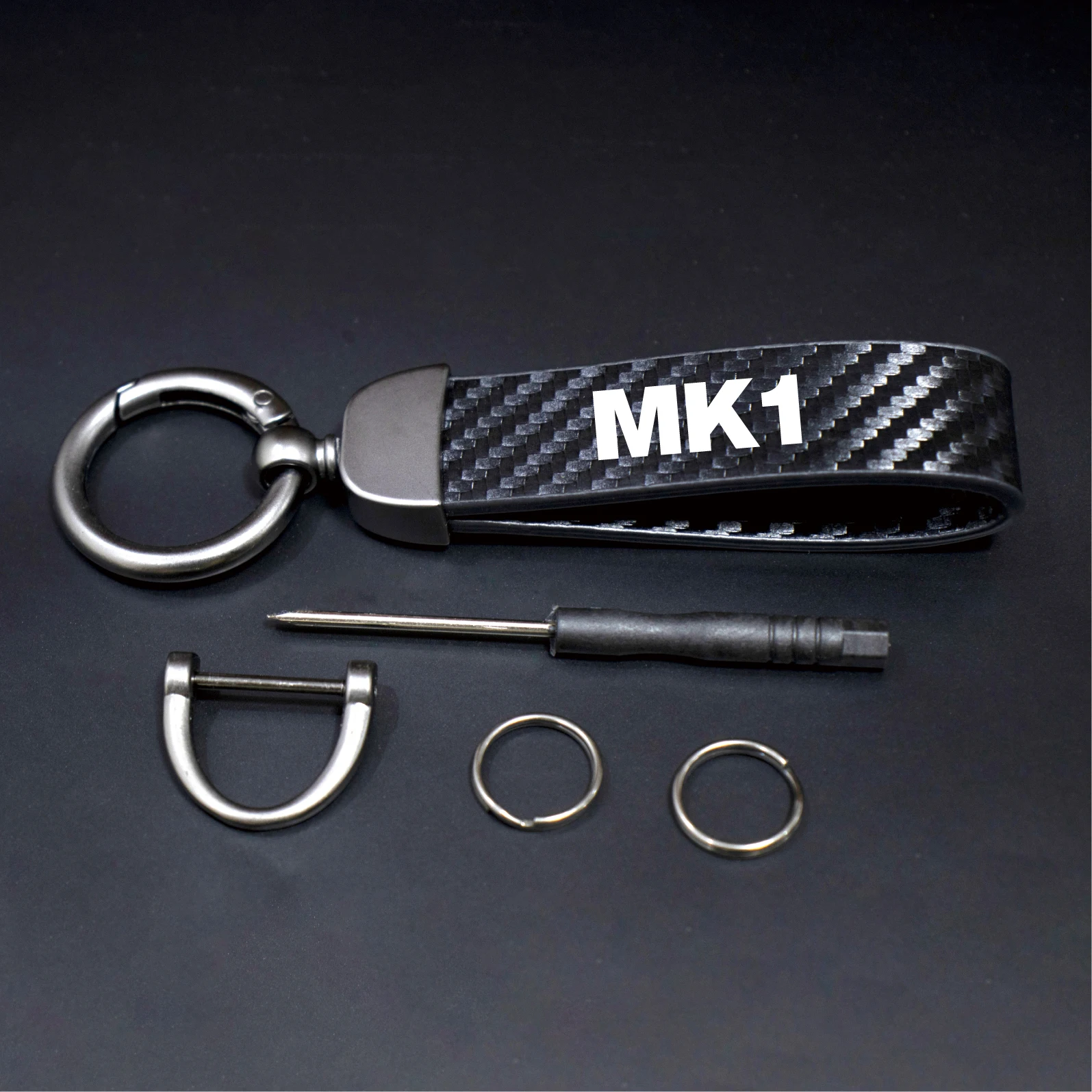 1PCS Carbon Fiber Car Keychain Leather Zinc Alloy Keyring for MK1 MK2 MK3 MK4 MK5 MK6 MK7 MK8 4MOTION TDI TSI Auto Accessories