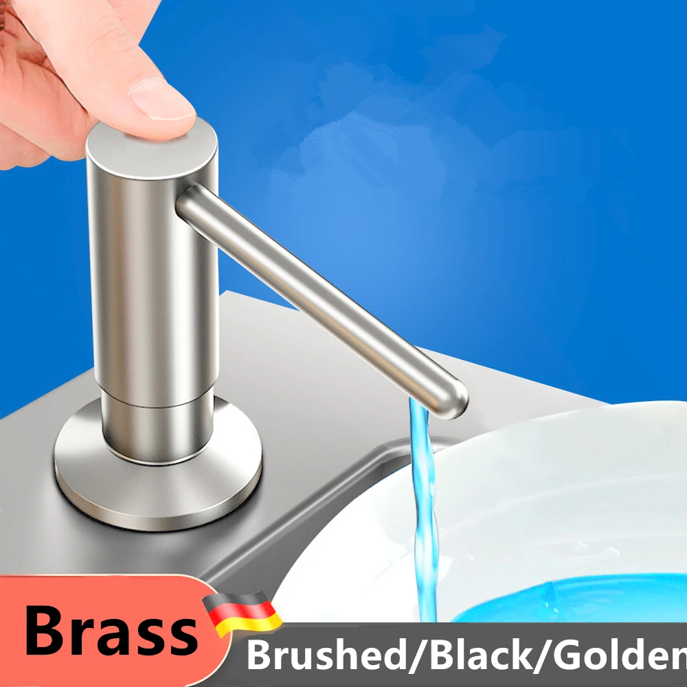 

500ML Brass Sink Detergent Dispenser Built in Liquid Soap Dispenser Pump Bathroom Hand Sanitizer Dispenser Kitchen Accessories