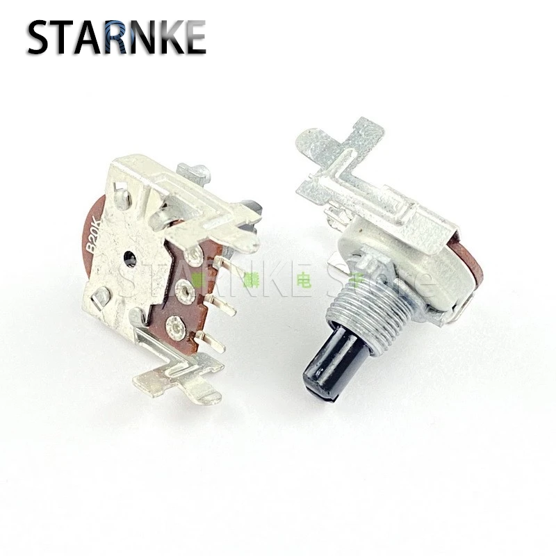 2PCS R161 Type B20K 3-Pin Single Old Style Power Amplifier Audio High And Bass Volume Potentiometer B203 D Shaft Length 15mm